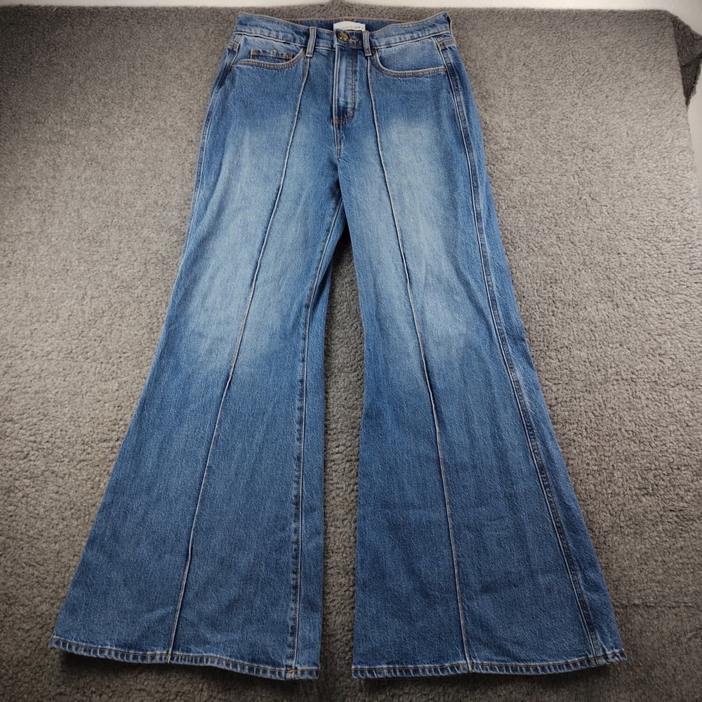 Loft Jeans Womens 4 The Super Flare Bell bottom Blue Hippie Festival Concert EUC